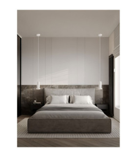 Parlo Slim Pendant Ceiling Light Shiny White Sandy White GU10 1x10W-2