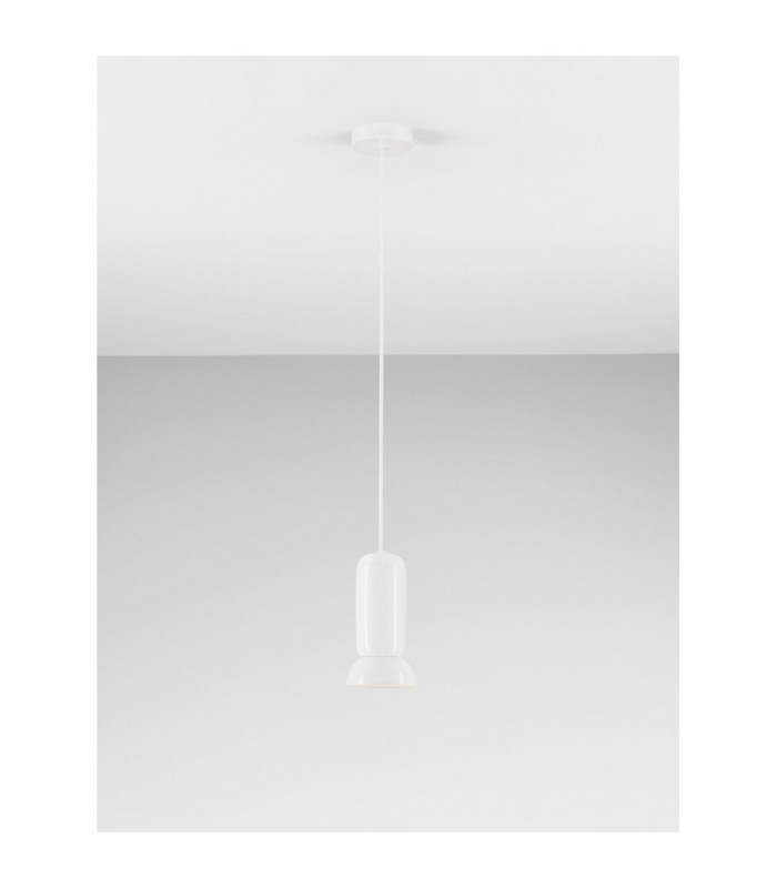 Parlo Slim Pendant Ceiling Light Shiny White Sandy White GU10 1x10W-4