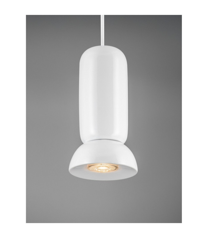 Parlo Slim Pendant Ceiling Light Shiny White Sandy White GU10 1x10W-5