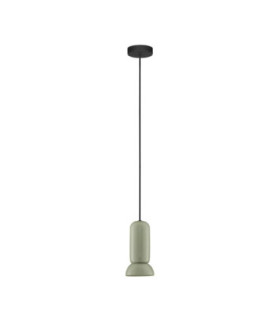 Parlo Slim Pendant Ceiling Light Matt Green Sandy Black GU10 1x10W-1