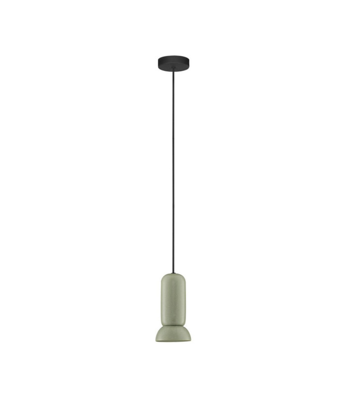 Parlo Slim Pendant Ceiling Light Matt Green Sandy Black GU10 1x10W-1