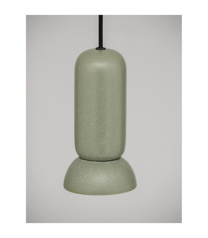 Parlo Slim Pendant Ceiling Light Matt Green Sandy Black GU10 1x10W-5