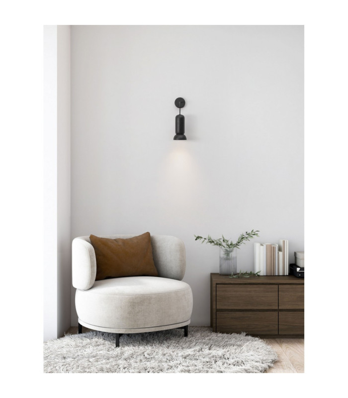 Parlo Dome Wall Lamp Stone Sandy Black GU10 1x10W-2
