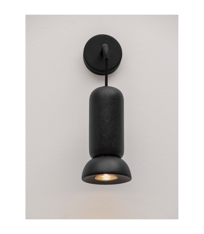 Parlo Dome Wall Lamp Stone Sandy Black GU10 1x10W-6