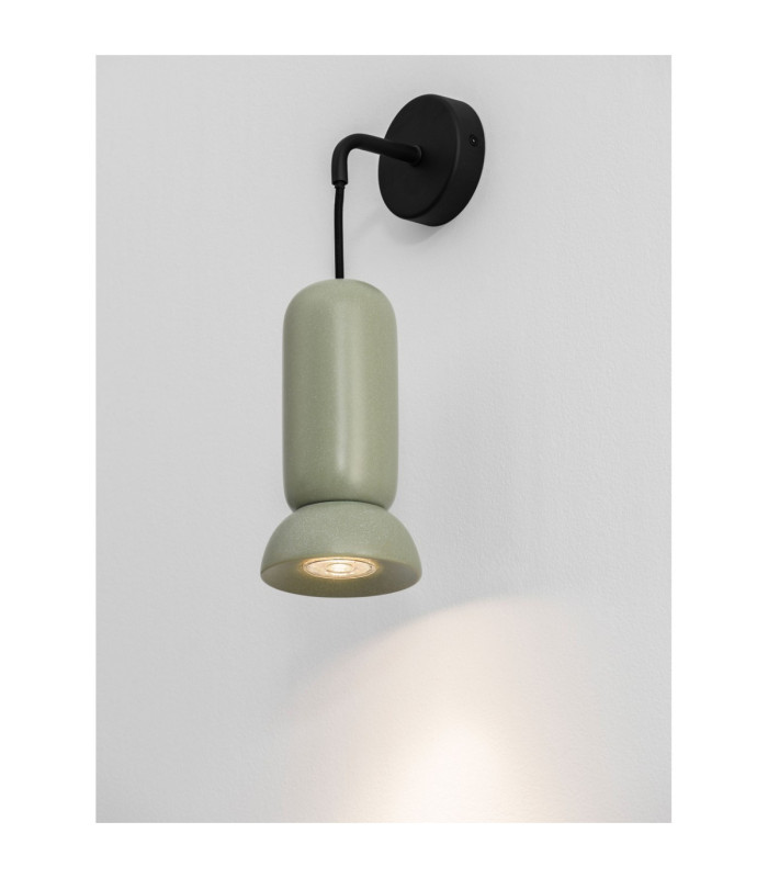 Parlo Dome Wall Lamp Matt Green Sandy Black GU10 1x10W-8