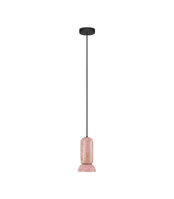 Parlo Slim Pendant Ceiling Light Shiny Pink Sandy White GU10 1x10W-1