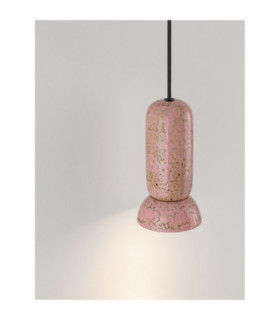 Parlo Slim Pendant Ceiling Light Shiny Pink Sandy White GU10 1x10W-2