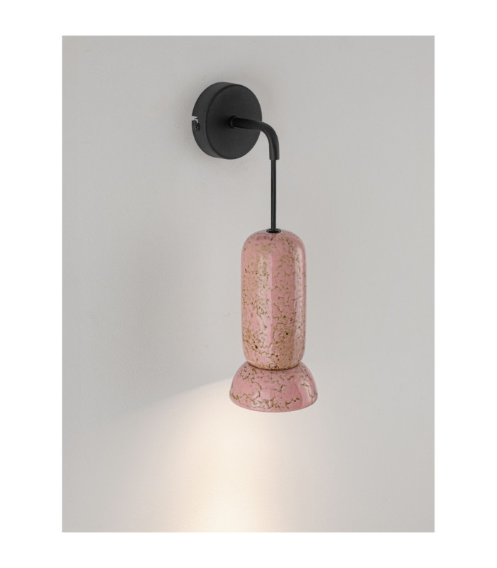 Parlo Dome Wall Lamp Shiny Pink Sandy White GU10 1x10W-5