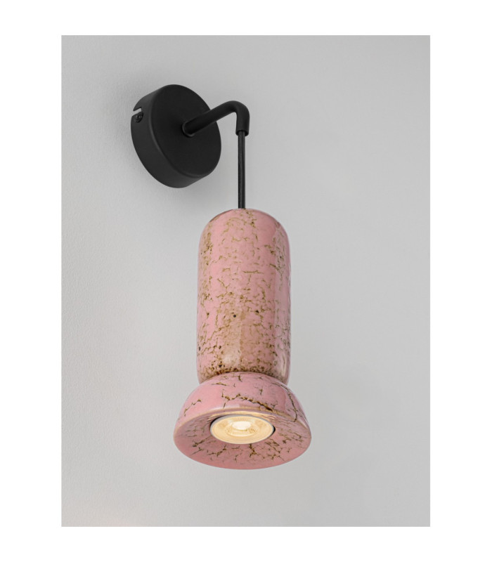 Parlo Dome Wall Lamp Shiny Pink Sandy White GU10 1x10W-6