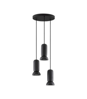 Parlo Cluster Pendant Ceiling Light Stone Sandy Black GU10 3x10W-1