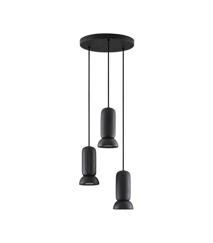 Parlo Cluster Pendant Ceiling Light Stone Sandy Black GU10 3x10W-1