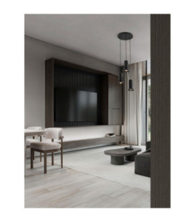 Parlo Cluster Pendant Ceiling Light Stone Sandy Black GU10 3x10W-2