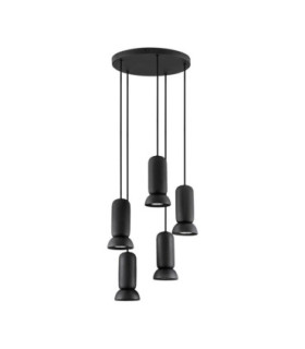 Parlo Cluster Pendant Ceiling Light Stone Sandy Black GU10 5x10W-1