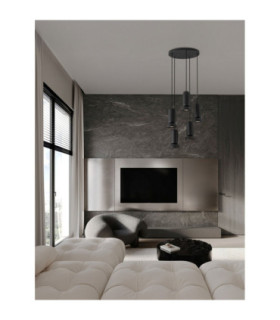 Parlo Cluster Pendant Ceiling Light Stone Sandy Black GU10 5x10W-2