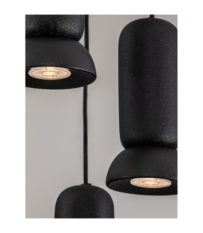 Parlo Cluster Pendant Ceiling Light Stone Sandy Black GU10 5x10W-5