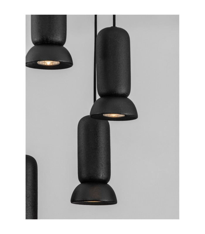Parlo Cluster Pendant Ceiling Light Stone Sandy Black GU10 5x10W-6