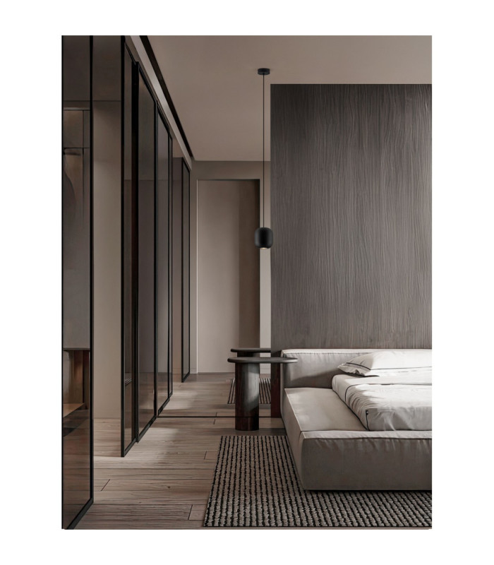 Marlin Slim Pendant Ceiling Light Sandy Black GU10 1x10W-2