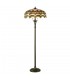 2 Light Floor Lamp Dark Bronze, Tiffany Glass, E27 - 1