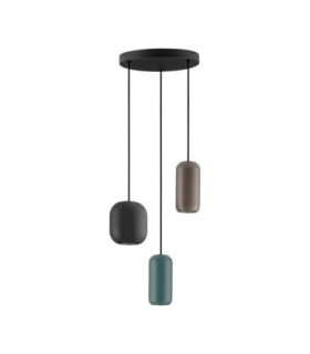 Marlin Cluster Pendant Ceiling Light Sandy Black Brown Green GU10 3x10W-1