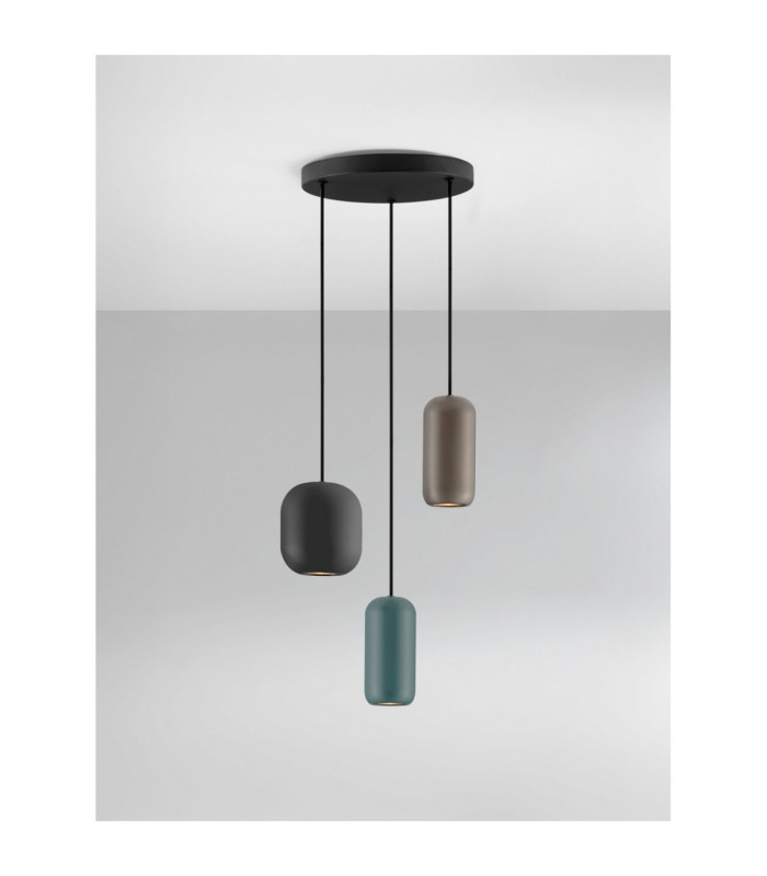 Marlin Cluster Pendant Ceiling Light Sandy Black Brown Green GU10 3x10W-4