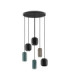 Marlin Cluster Pendant Ceiling Light Sandy Black Brown Green GU10 6x10W-1