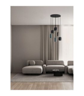 Marlin Cluster Pendant Ceiling Light Sandy Black Brown Green GU10 6x10W-2
