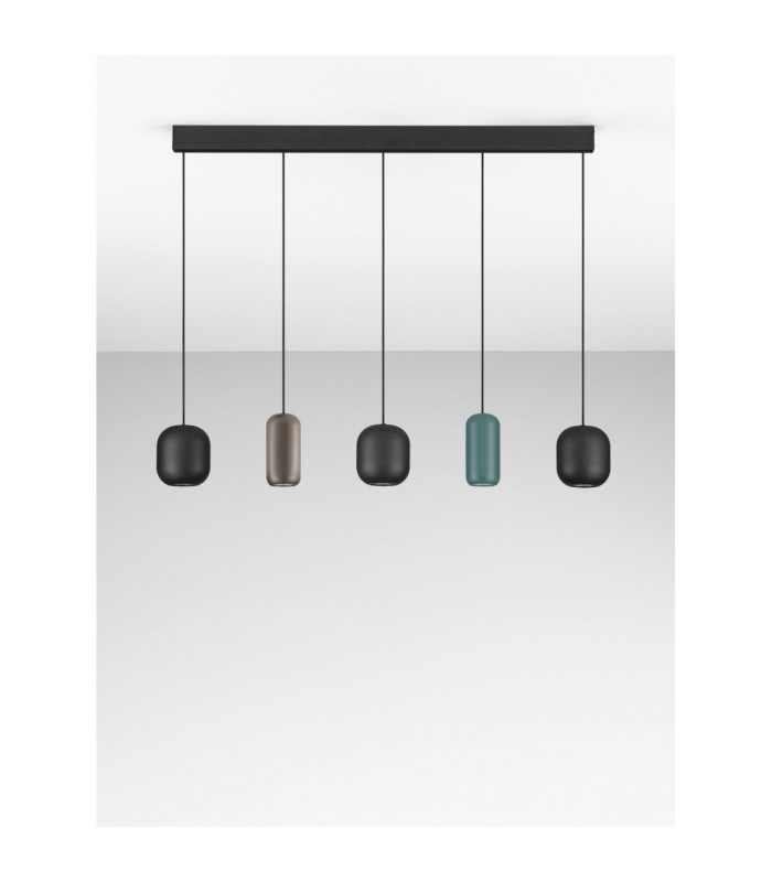 Marlin Bar Pendant Ceiling Light Sandy Black Brown Green GU10 5x10W-3