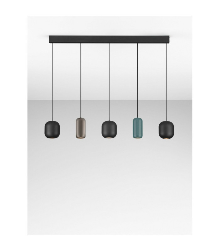 Marlin Bar Pendant Ceiling Light Sandy Black Brown Green GU10 5x10W-4