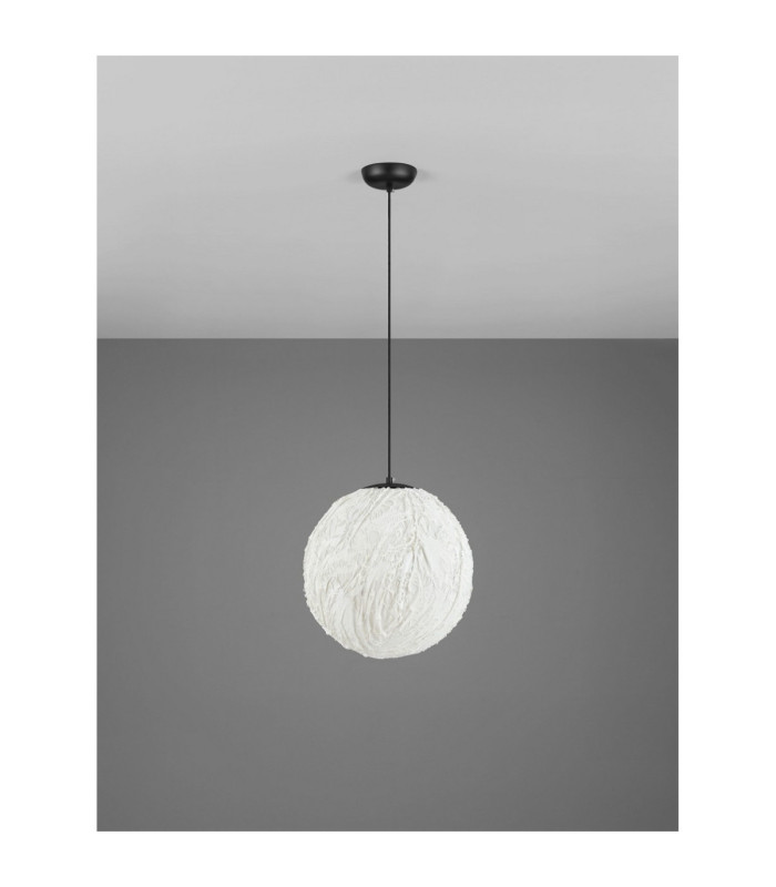 Wabi Globe Pendant Ceiling Light White E27 1x12W-3
