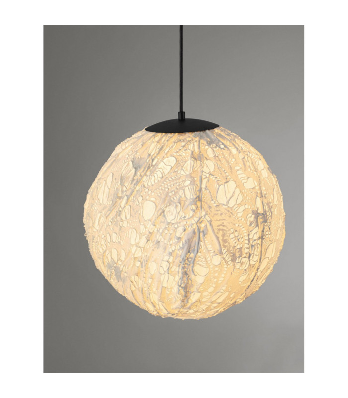 Wabi Globe Pendant Ceiling Light White E27 1x12W-6