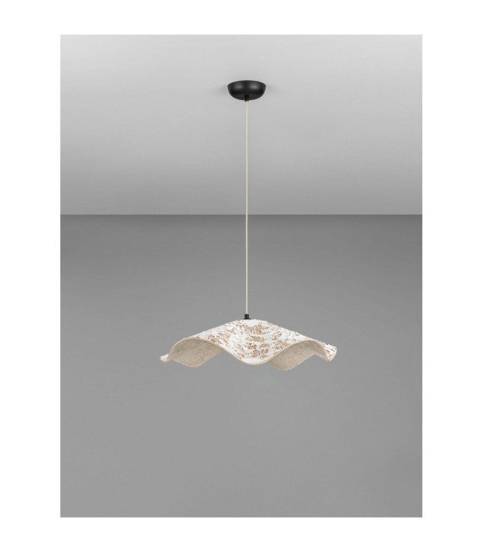 Wabi Dome Pendant Ceiling Light White Gold E27 1x12W-3