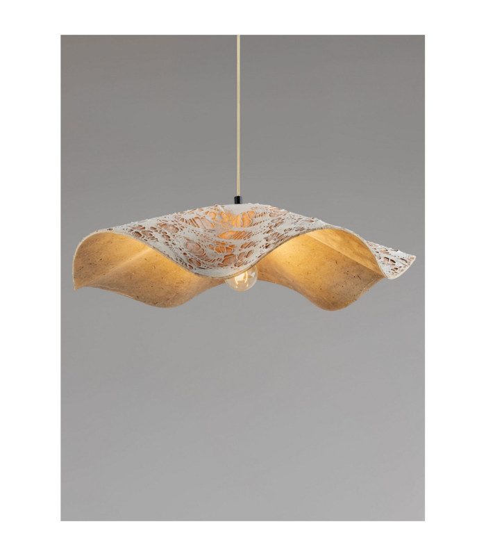 Wabi Dome Pendant Ceiling Light White Gold E27 1x12W-5