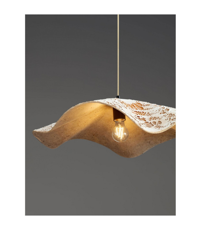 Wabi Dome Pendant Ceiling Light White Gold E27 1x12W-6