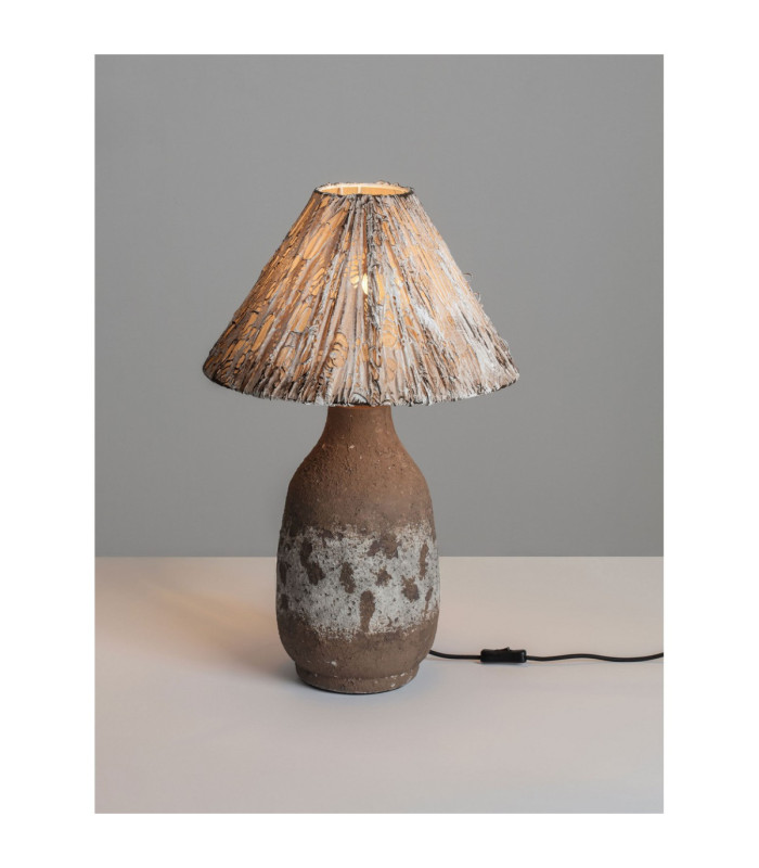 Wabi Table Lamp with Round Tapered Shade Beige Brown E27 1x12W-5