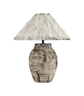 Wabi Table Lamp with Round Tapered Shade Beige E27 1x12W-1