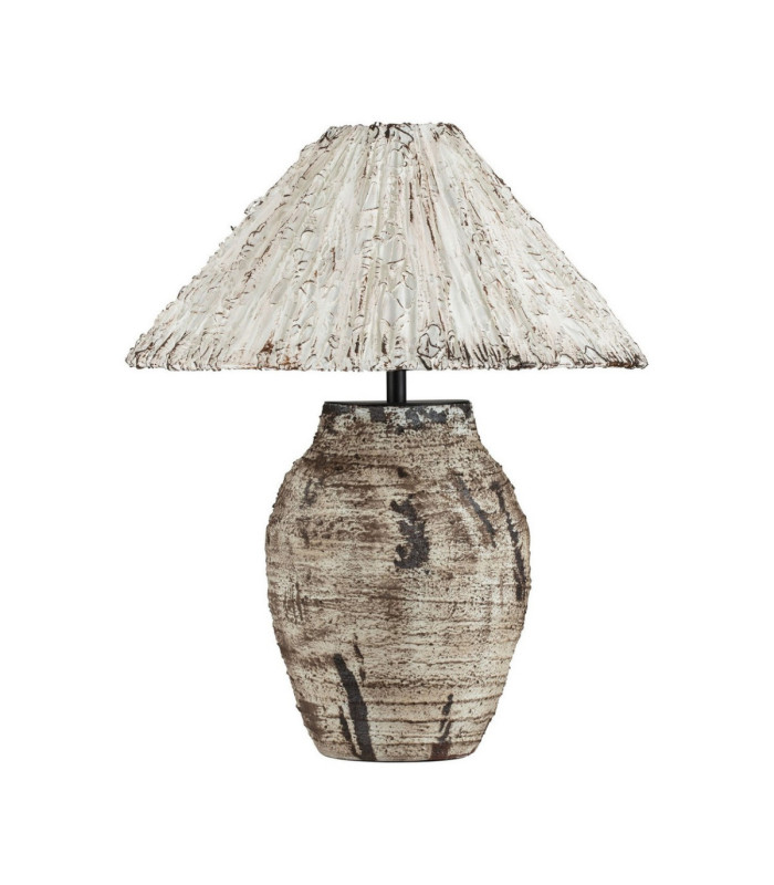 Wabi Table Lamp with Round Tapered Shade Beige E27 1x12W-1