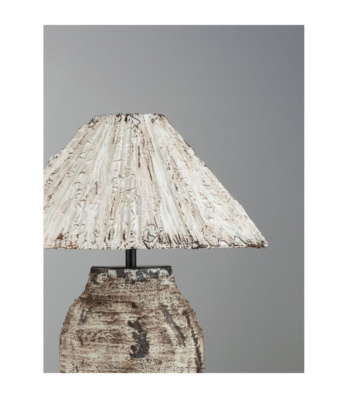 Wabi Table Lamp with Round Tapered Shade Beige E27 1x12W-7