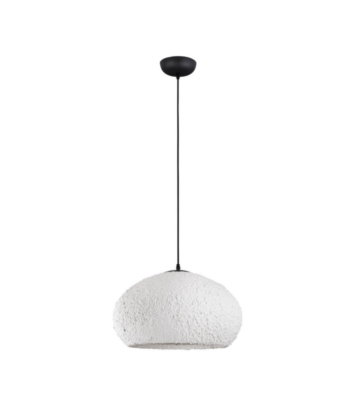 Pashio 45cm Shallow Dome Pendant Ceiling Light White Black E27 1x12W-1