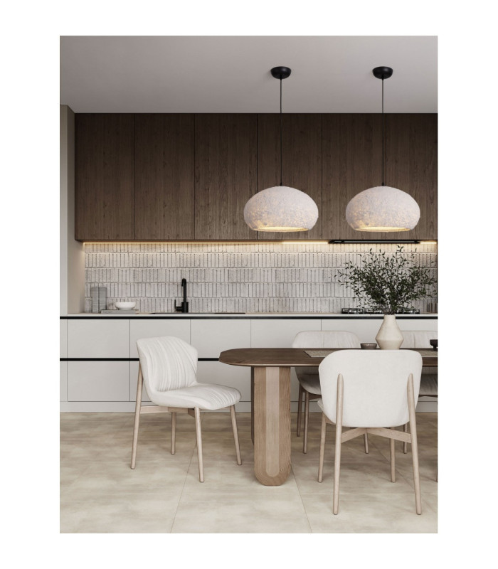 Pashio 45cm Shallow Dome Pendant Ceiling Light White Black E27 1x12W-2