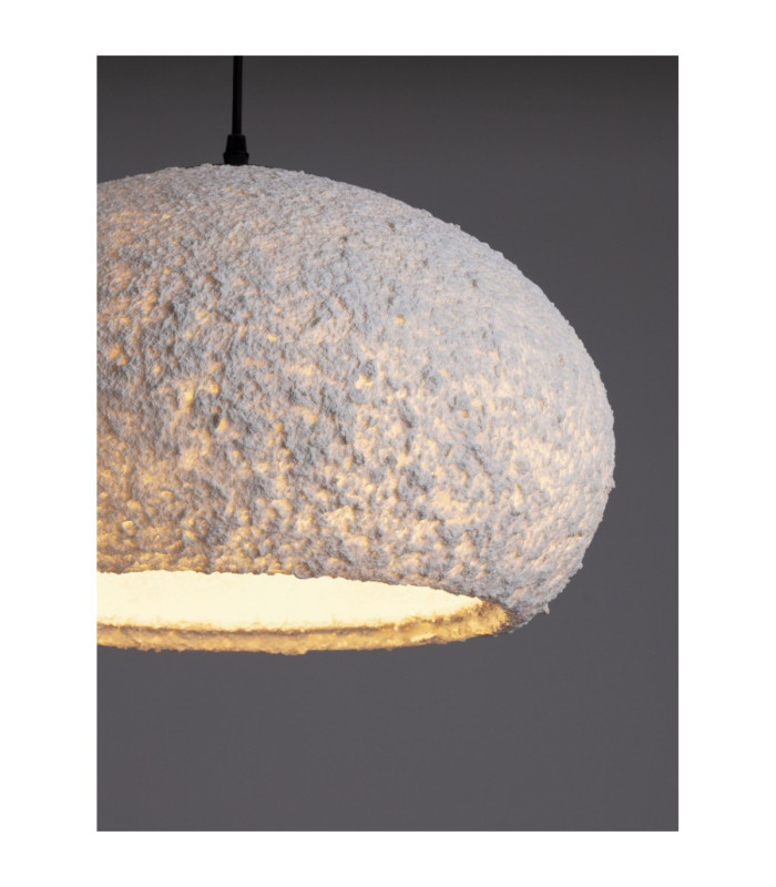 Pashio 45cm Shallow Dome Pendant Ceiling Light White Black E27 1x12W-5