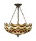 3 Light Large Inverted Ceiling Pendant Dark Bronze, Tiffany glass, E27 - 1