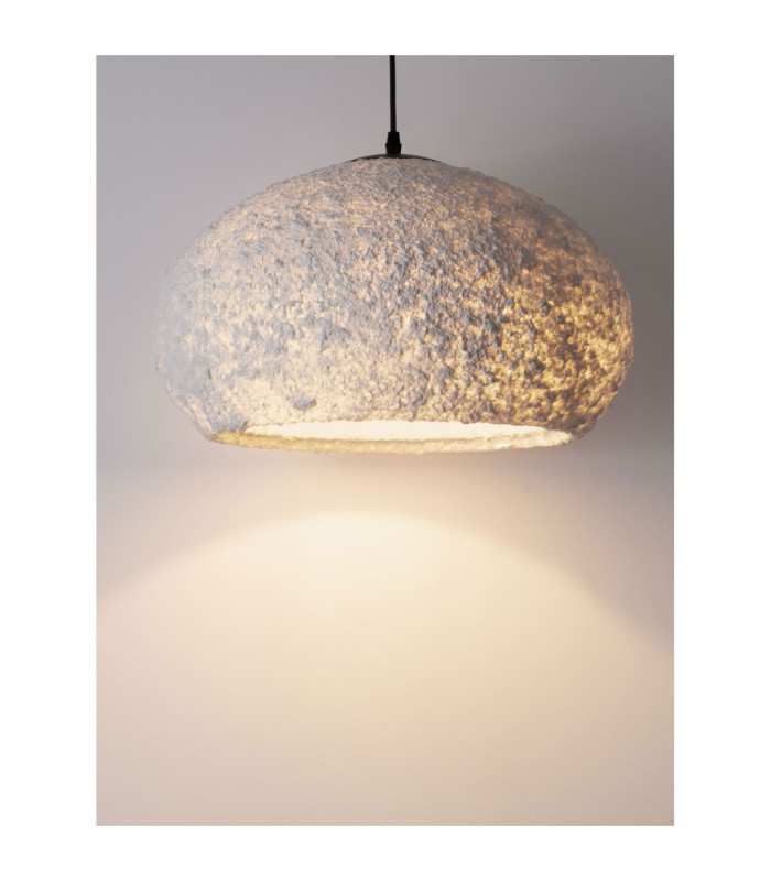 Pashio 45cm Shallow Dome Pendant Ceiling Light White Black E27 1x12W-7