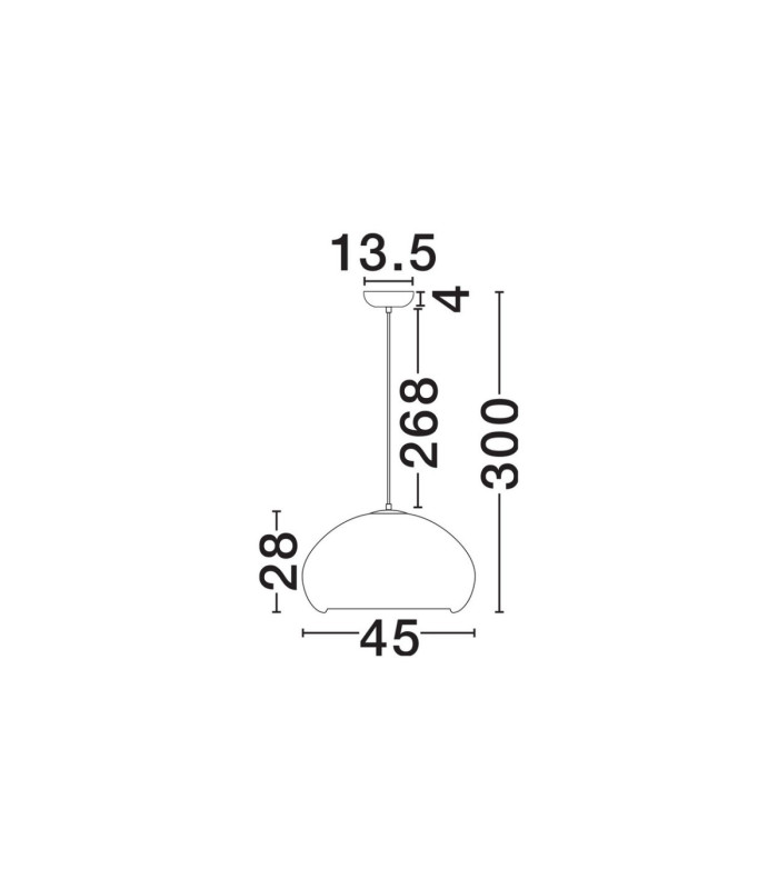 Pashio 45cm Shallow Dome Pendant Ceiling Light White Black E27 1x12W-8