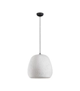 Pashio 45cm Tall Dome Pendant Ceiling Light White Black E27 1x12W-1