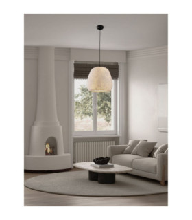 Pashio 45cm Tall Dome Pendant Ceiling Light White Black E27 1x12W-2