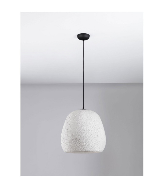 Pashio 45cm Tall Dome Pendant Ceiling Light White Black E27 1x12W-3