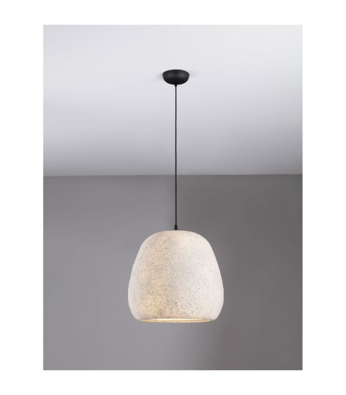Pashio 45cm Tall Dome Pendant Ceiling Light White Black E27 1x12W-4