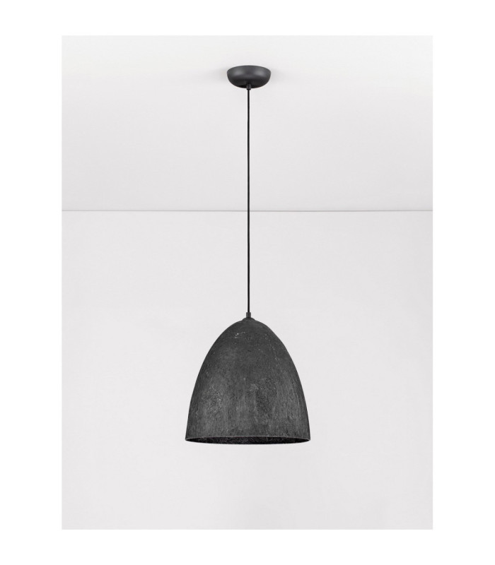 Solis 36cm Dome Pendant Ceiling Light Sandy Black E27 1x12W-3