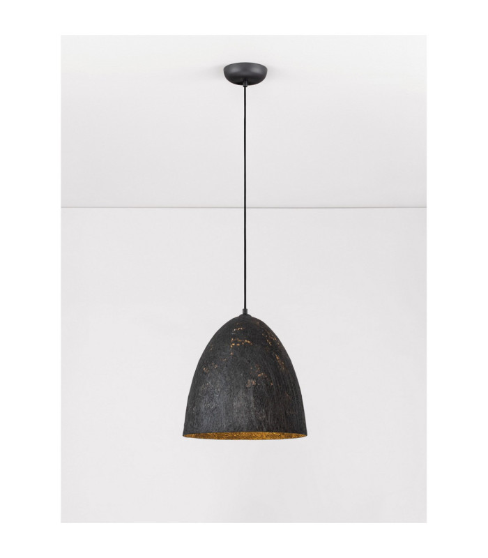 Solis 36cm Dome Pendant Ceiling Light Sandy Black E27 1x12W-4