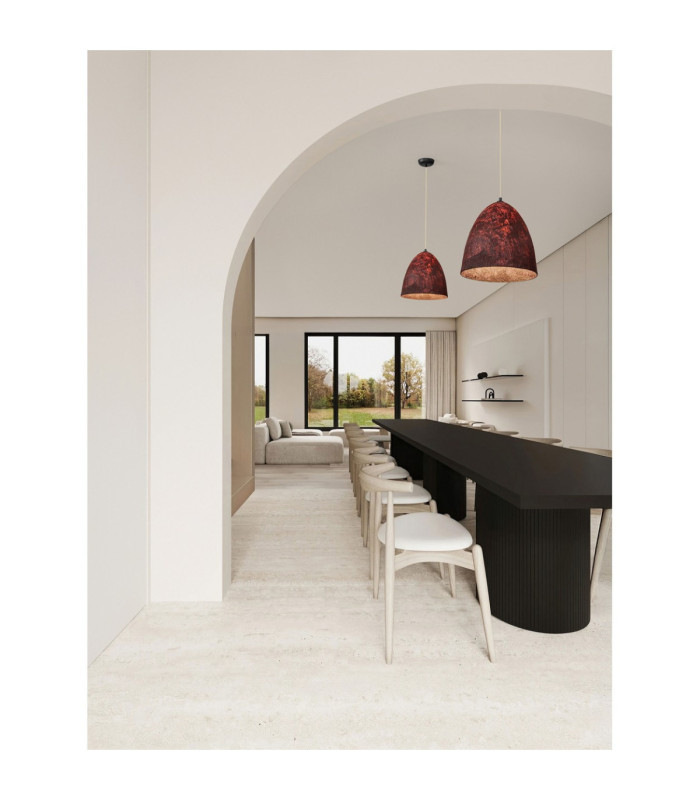 Solis 36cm Dome Pendant Ceiling Light Red Black E27 1x12W-2